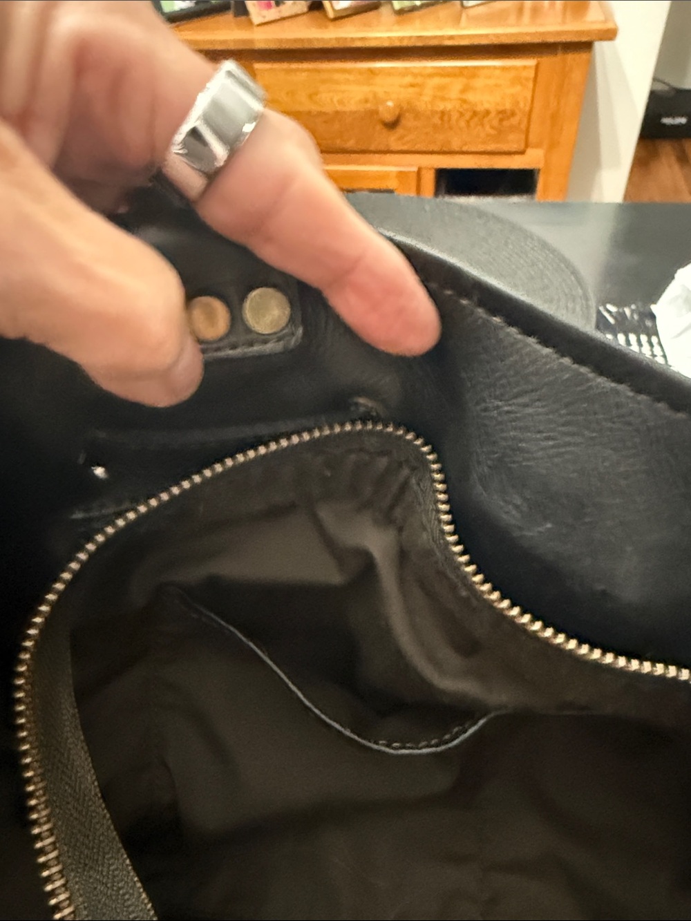 Vilenca of Holland Chocolate Brown Studded Leather Bag - Picture 7 of 11